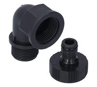 OVAQUIXI Adaptateur de Tuyau en Plastique de Connecteur Coudé avec Filetage Femelle G1 et Mamelon Mâle de 15 Mm, 2 Ensembles pour Changement de Direction de Raccordement de Tuyau d'Arrosage de