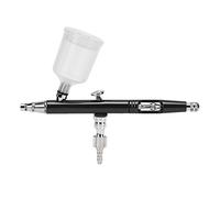 OVAQUIXI AR131 Pistolet de Pulvérisation de Peinture Aérographe 0,3 Mm Pulvérisateur Pneumatique à Double Action avec Réglage de la Queue de Tasse 20-40CC pour la Peinture de Tatouage (Black)