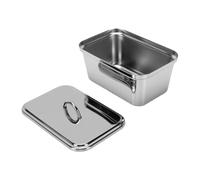 OVAQUIXI Beurrier en Acier Inoxydable avec Couvercle 600 Ml | Acier Inoxydable 304, Compatible Lave Vaisselle, Contient du Beurre ou du Suif de Bœuf, Compact 9,9x15x7,6cm