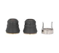 OVAQUIXI Capuchon de Protection D'électrode et Kit de Support de Soudage 2 Pièces Pièces de Rechange en Cuivre et en Céramique pour Torche de Découpe PT60 S45 IPT60 ITP45