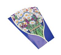 OVAQUIXI Carte de Voeux de Fleurs, Carte de Fleurs Pop-up en Papier Fabriquée à la Main avec à l'encre Décolorée, Décor de Bouquet Floral Pliable de 25 X 29,5 Cm pour l'anniversaire de la