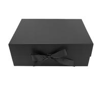 OVAQUIXI Coffret Cadeau avec Grand Couvercle Magnétique, Emballage Ouvert à Rabat en Papier 13,19 X 10,04 X 5,12 Pouces avec Nœud en Ruban pour la Saint-Valentin, la Fête des Mères, une Demande en
