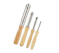 OVAQUIXI Coupe-trous Circulaires avec Poignées en Bois, pour Sculpture et Sculpture Détaillées en Argile, Outils Artistiques Légers et Polyvalents, 4 Pièces (En bois)