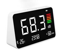 OVAQUIXI Décibelmètre 30-130dB | Sonomètre numérique, Précision ±1.5dB, LCD, Maison Bureau École, Batterie 2000mAh, Mesure Température/Humidité