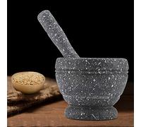 OVAQUIXI Ensemble de Broyeur à Ail Manuel, Mortier et Pilon, Bol de Broyage Manuel en Plastique PP 11 X 9 Cm pour Ail, Gingembre, Herbes et Pilules, Poignée Confortable pour la Cuisine et la
