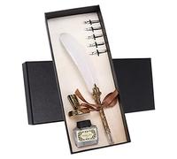 OVAQUIXI Ensemble de Stylos Plume Ensemble de Stylos de Calligraphie de à Plume Vintage avec Plate de 1 à 5 Mm Porte-stylo en Acier Inoxydable pour la Pratique de la (WHITE)