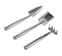 OVAQUIXI Ensemble de Truelle de Jardin Mini Outils à Main en Acier Inoxydable 3 Pièces Fourchette à Mauvaises Herbes et Truelle de Transplantation 8,9 Pouces pour la Plantation Succulente de Plantes