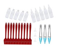 OVAQUIXI Ensemble d'outils pour Barbecue, 10 Pièces, Manche en Aluminium, Kit de Brosses à Badigeonner avec Capuchon de Casserole à Clip et Entonnoir à Bec, Brosse Alimentaire en Silicone pour