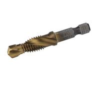 OVAQUIXI Forets à Tige Hexagonale, Ensemble de Forets et de Tarauds HSS avec Revêtement en Titane, Changement Rapide de 1 4 Pouces, Flûte en Spirale, Filetage Métrique pour Bois, Plastique, (M10)