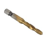 OVAQUIXI Forets à Tige Hexagonale, Ensemble de Forets et de Tarauds HSS avec Revêtement en Titane, Changement Rapide de 1 4 Pouces, Flûte en Spirale, Filetage Métrique pour Bois, Plastique, (M6)