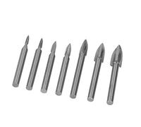 OVAQUIXI Jeu de Forets de Gravure en Acier Rapide, Mèches de Sculpture sur Bois, 7 Tailles de 3 Mm à 12 Mm, Flûte à Trois Bords, Tige de 6 pour la Sculpture sur Bois, Gravure, Fraisage par les