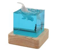 OVAQUIXI Lampe de Nuit en Mer Profonde Fabriquée à la Main, Veilleuse en Forme de Baleine Blanche, RGB, Décoration de Table de Chevet pour la Maison