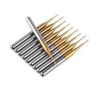OVAQUIXI Mèches de Coupe en Carbure de Tungstène, 10 Pièces, Bord Tranchant pour la Gravure de Précision sur les Circuits Imprimés et les Plastiques 3.175mm X 0.6mm