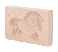 OVAQUIXI Moule à Biscuits en Bois de Hêtre avec Motif Animal Vif, Démoulage Facile, Bord Lisse pour Biscuits, Pain d'épices, Pâtisserie et Argile Artisanale (Cheval de Troie)