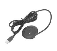 OVAQUIXI Oeillet d'alimentation de Bureau, Port de Charge intégré en ABS avec USB et Type C, Port de Charge de Bureau Rond de 45 Mm, Gain de Place pour, canapé, Table de Chevet, établi