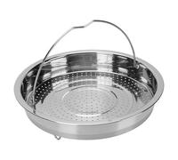 OVAQUIXI Panier à Vapeur en Acier Inoxydable, Support à Vapeur 304 avec Poignée Pliable, Insert perforé avec Pieds Surélevés pour une Cuisson Uniforme des Légumes, des Boulettes de Fruits de Mer