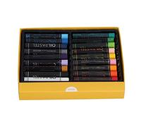 OVAQUIXI Pastels à L'huile Lourds en Forme Cylindrique, Bâtons de Peinture à L'huile, Lissage coloré Non Toxique, Fournitures Artistiques pour Peinture, Dessin, Graffiti (18 couleurs)