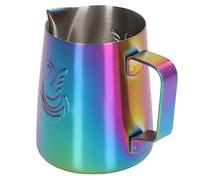 OVAQUIXI Pichet à Mousse de Lait, Pichet à Vapeur de Lait en Acier Inoxydable 380 Ml avec Bec Verseur, Tasse à Mousser Expresso pour Latte Art, Cappuccino, Baristas à café et Usage Domestique