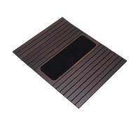 OVAQUIXI Plateau de canapé en Bambou avec Silicone Antidérapant, Table D'accoudoir Flexible pour Boissons Télécommande et Téléphone, 43.51x34.01cm (Brown)