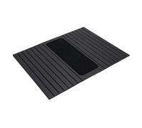OVAQUIXI Plateau de canapé en Bambou avec Silicone Antidérapant, Table D'accoudoir Flexible pour Boissons Télécommande et Téléphone, 43.51x34.01cm (Black)