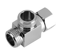 OVAQUIXI Pommeau de Douche Diverter Laiton Chrome 3 Voies G1/2 | Adaptateur de Douche, Construction en Laiton, Placage Chrome, Une Entrée, Deux Sorties, Compatible Système D'Eau Domestique