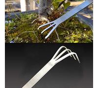 OVAQUIXI Râteau à Main de Jardin en Acier Inoxydable, Cultivateur de Plantes à 3 Dents, 24,5 X 3, Cm, Poignée Ergonomique pour Creuser, Désherber, Ameublir Le Sol dans Les Pots, Les Parterres de