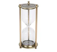 OVAQUIXI Sablier D'ornement Décoratif en Verre D'alliage Transparent 8,3 Pouces 6,3 Pouces avec Un Design élégant pour la Décoration de Bureau de Salon (Verre borosilicaté)