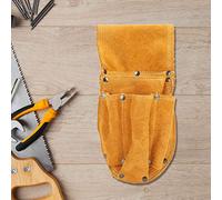 OVAQUIXI Sac de Taille à Outils en Cuir de Vache épais, Rangement D'outils Multifonctionnel Durable pour électriciens 11.5x26cm Daim Jaune