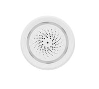 OVAQUIXI Sirène WiFi Alarme Sirène Intelligente avec Capteur de Température et d'Humidité 100dB 18 Sonneries App Commande Vocale à Distance pour Maison Appartement Bureau RV