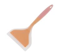 OVAQUIXI Spatule en Silicone Spatule Large de Cuisine Flexible en Silicone de qualité Alimentaire Anti-rayures avec Poignée Ergonomique Trou de Suspension pour Poêles (tête de pelle orange)