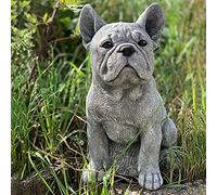 OVAQUIXI Statue de Bouledogue Français en Résine, 17 X 12 X 11 Cm, Sculpture d'animal de Jardin pour Extérieur, Pelouse, Cour, Patio, Décoration avec Taille Compacte et Couleur de l'image 2 (Image