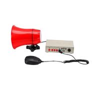 OVAQUIXI Système D'alarme de Voiture avec Sirène de Camion 12 V, Haut-Parleur PA 130 DB avec Sirène Personnalisable, Microphone pour la sécurité du Véhicule, Avertissement d'urgence,
