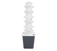 OVAQUIXI Système de Culture Hydroponique Vertical Jardin de Tour Hydroponique Jardin Intérieur à 18 Trous Peu Encombrant avec Réservoir D'eau de 10 L pour L'école de Rebord de Fenêtre de (Prise UE)