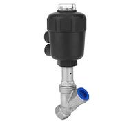 OVAQUIXI Valve à Siège incliné en Acier Inoxydable, Actionnée par Air | Vanne à Vapeur, Piston à Faible Usure, Tête Rotative, Entretien Facile, pour Gaz Neutre Acide Faible