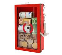 OVBOVA Coffre à Casser avec Marteau - Boîte Cadeau Interactive, Coffre-Fort et Tirelire Adulte en Bois Rouge, Cadeau Original pour Anniversaire, Noël, Argent et DIY (17.1 x 9.9 x 4.2 cm)