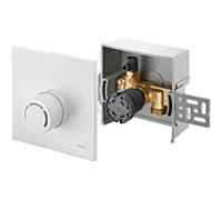 Oventrop température de retour Unibox 1022735 blanc , avec vanne et thermostat