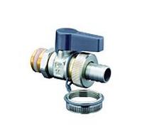 Oventrop KFE robinet à tournant sphérique Optiflex 1783354 DN 15, laiton nickelé, raccord à vis pour tuyau et capuchon