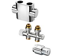 Oventrop Kit de raccordement Multiblock T 1184383 passage, construction en acier inoxydable, Multiblock T / Uni SH