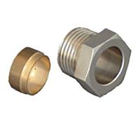 Oventrop Ofix CEP raccord à compression 1028152 G 2000 / 2x10mm, pour filetage femelle, laiton nickelé