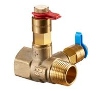 Oventrop Orifice OV avec 2 vannes de mesure avec raccord enfichable, DN20, 3/4IG/AG, laiton Quantité:1