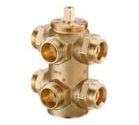 Oventrop OVENTROP Robinet à tournant sphérique 6 voies DN15, PN16, AG avec Eurocone Quantité:1