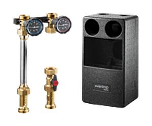 Oventrop Regumat Kessel système de raccordement 1357073 DN 25, Grundfos ALPHA 2 25-60, avec robinet à bille de pompe