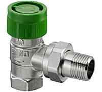 Oventrop Série AZ V vanne thermostatique 1187506 DN 20, d'angle, préréglage en continu, laiton nickelé