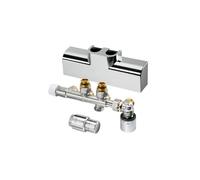 Oventrop Set de raccordement de radiateur de salle de bains d'angle, pour combinaison avec chauffage par rayonnement dans la surface blanc 1184188