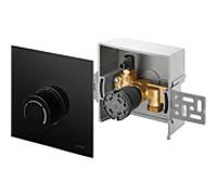 Oventrop température de retour Unibox 1022751 verre véritable noir, avec vanne et thermostat