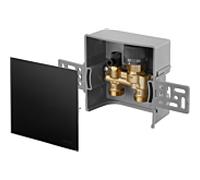 Oventrop température de retour Unibox 1022761 verre véritable noir, avec vanne et limiteur de température de retour
