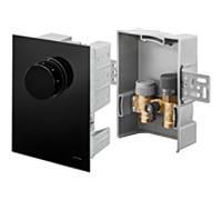 Oventrop Oventrop Régulateur de température Unibox TQ-RTL verre trempé noir, pour pièce et retour Quantité:1