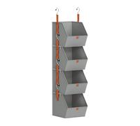 Over Door Organizer - 47.24 Inches Hanging Storage Organizer | Fabric Closet System - Oxford Cloth 1204g Foldable 4 Tier Arrange For Shoes Clothes And Toys To Declutter Bedrooms Dorms RVs