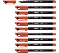 Overhead Pen - STABILO OHPen universal - Permanent Fine - Pack of 10 - red Perma