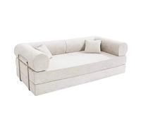 Canapé convertible 2 places en tissu coussins modulable 204 cm ecru Wendy - Oviala